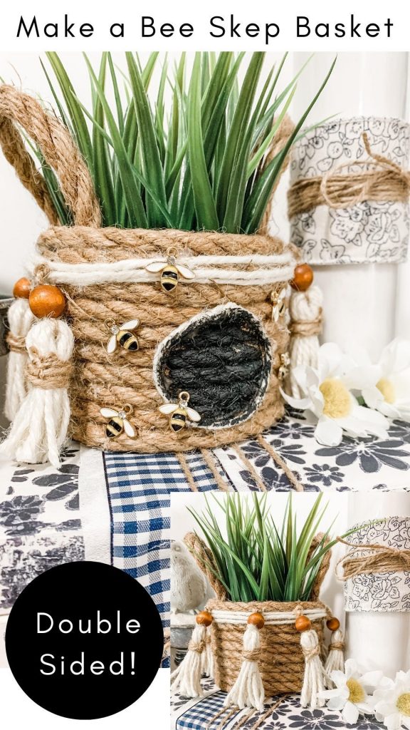 Dollar Tree Bee Skep Basket