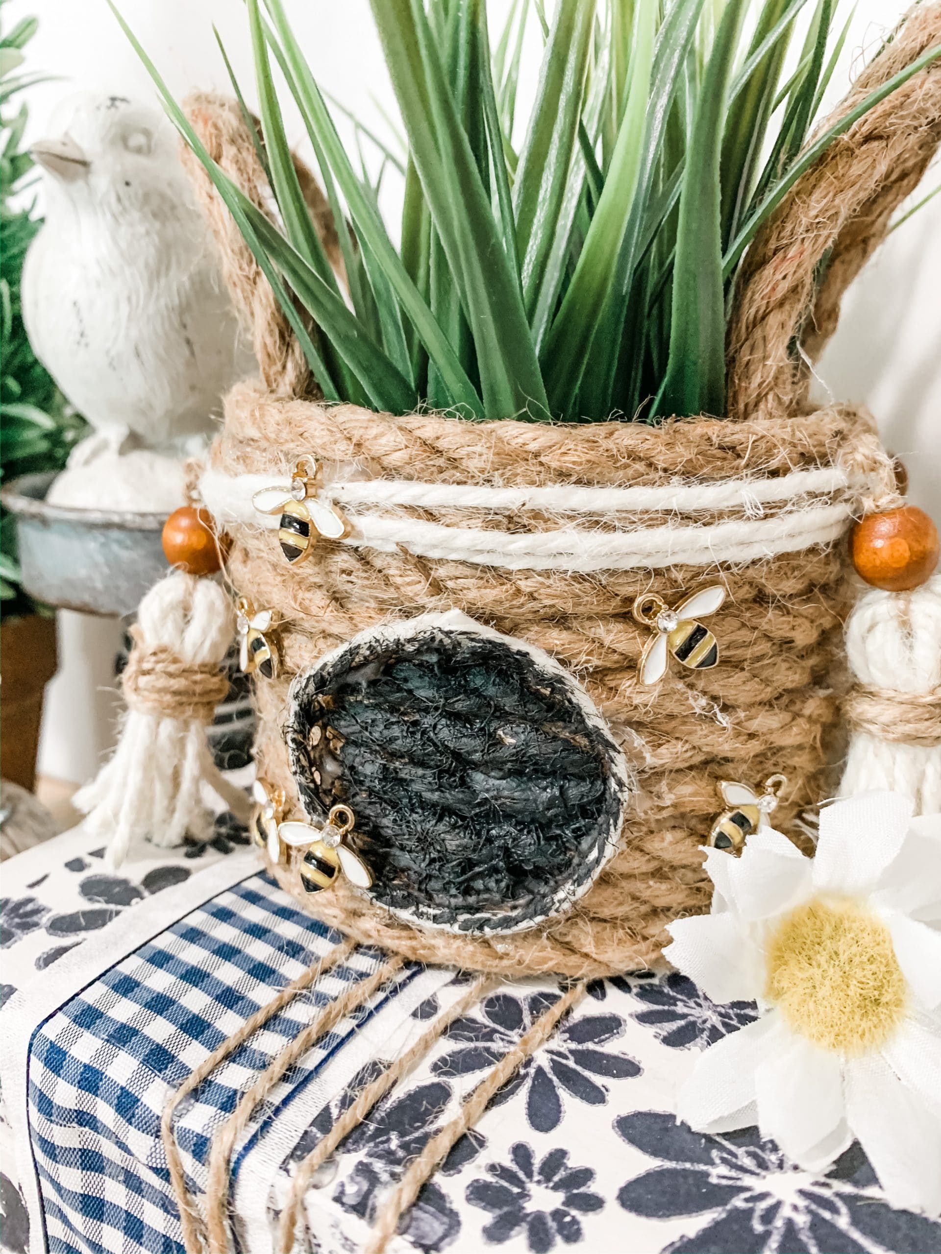 Dollar Tree Bee Skep Basket