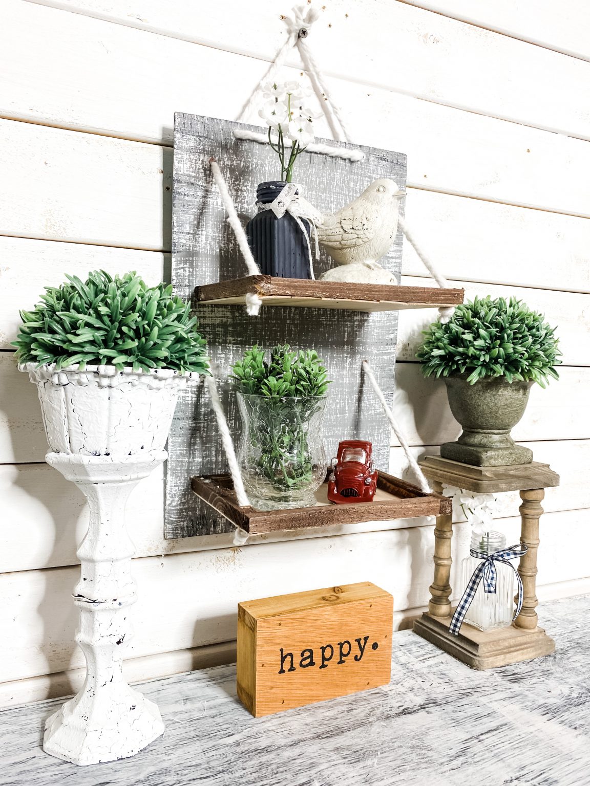 How to make a Dollar Tree DIY Hanging Shelf for your home