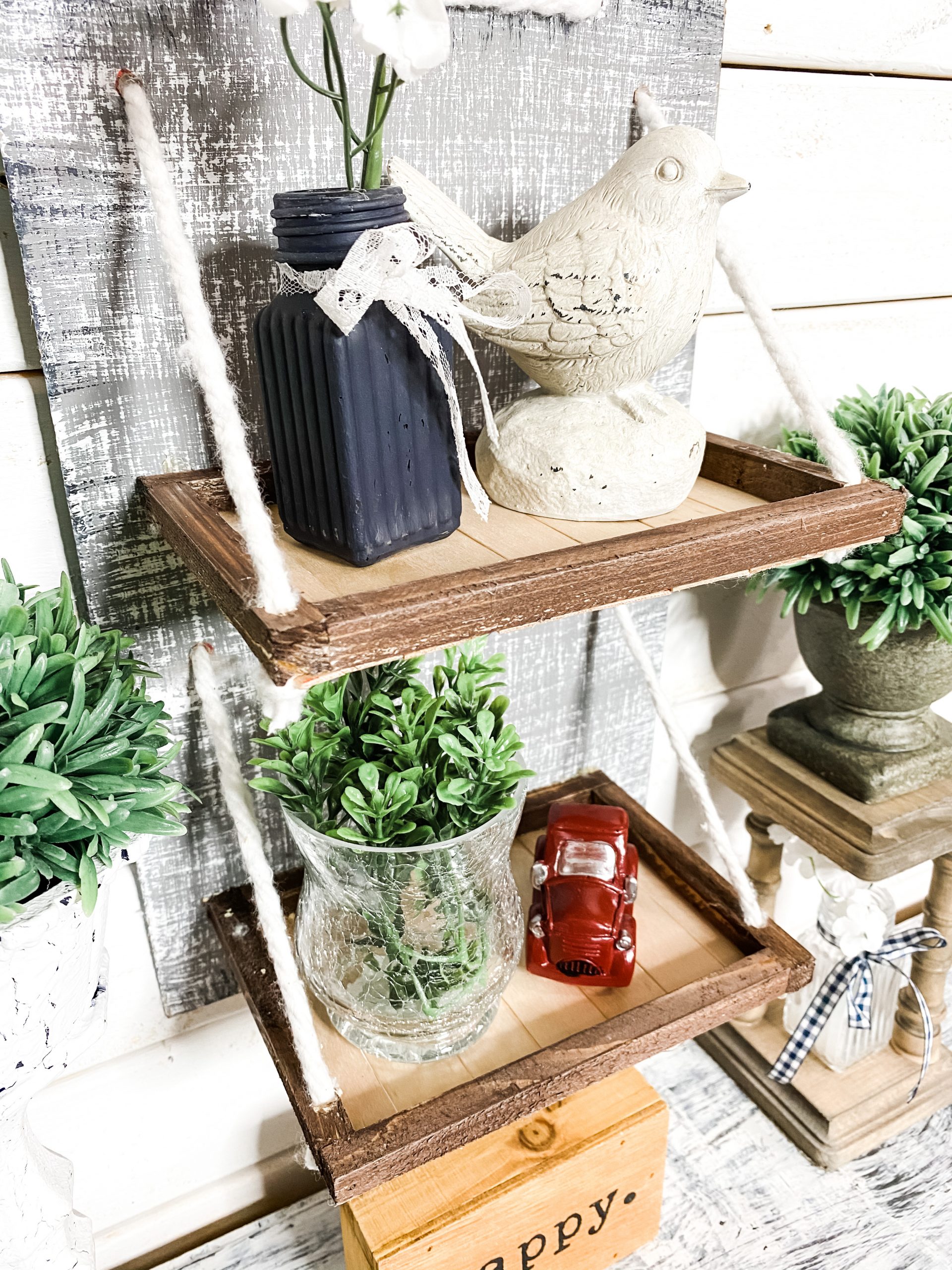 How to make a Dollar Tree DIY Hanging Shelf for your home