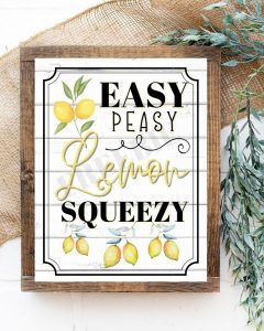 Get a Free Easy Peasy Lemon Printable to create pretty Lemon DECOR