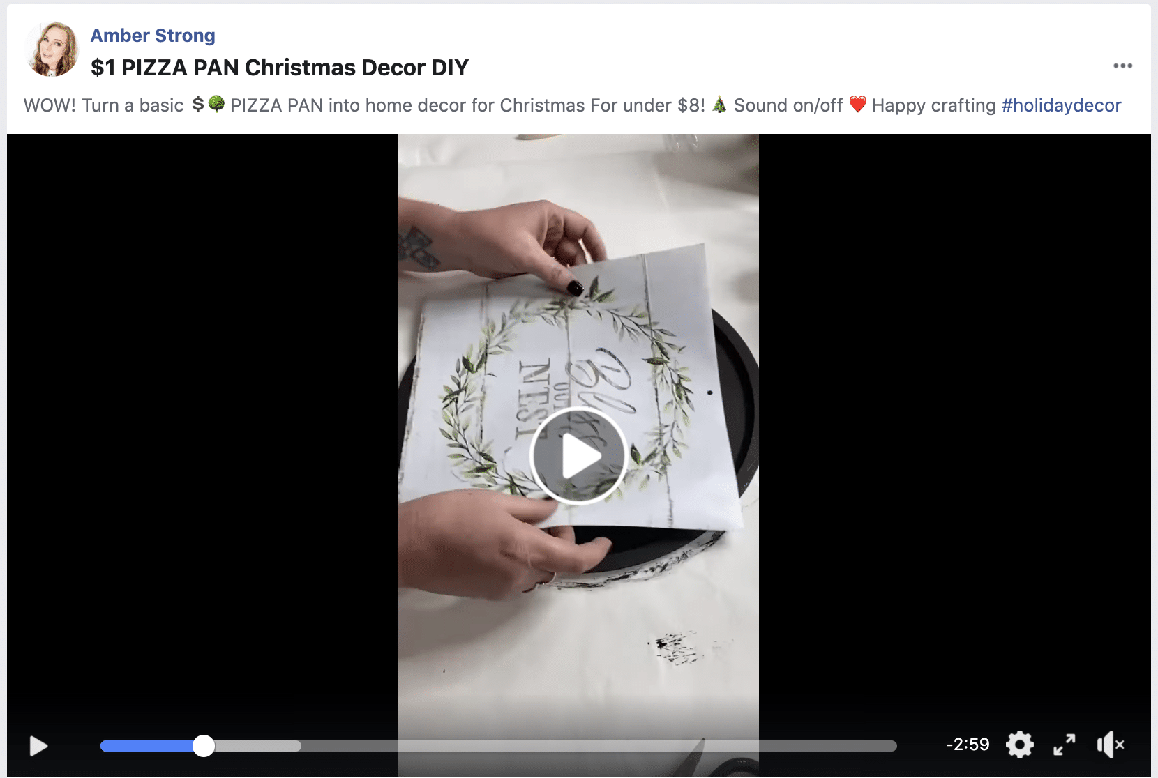 How to make Dollar Tree Pizza Pan Christmas DIY