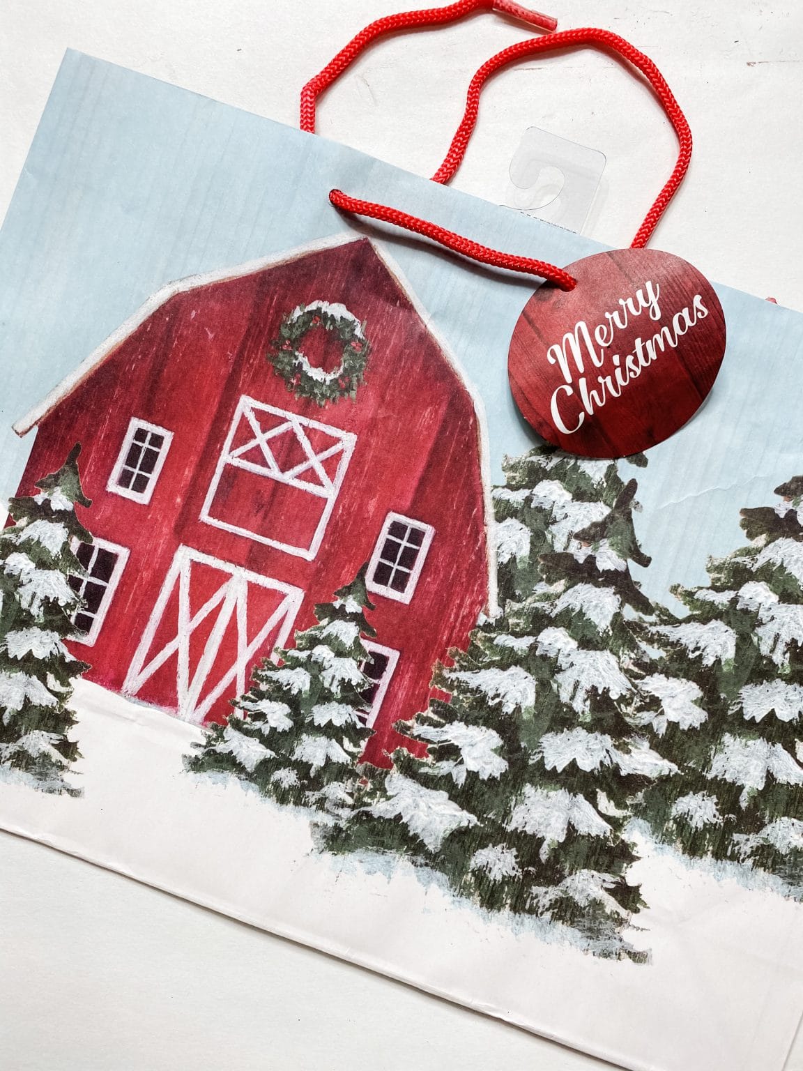 How To Make A Diy Dollar Tree Gift Bag Christmas Barn Decor