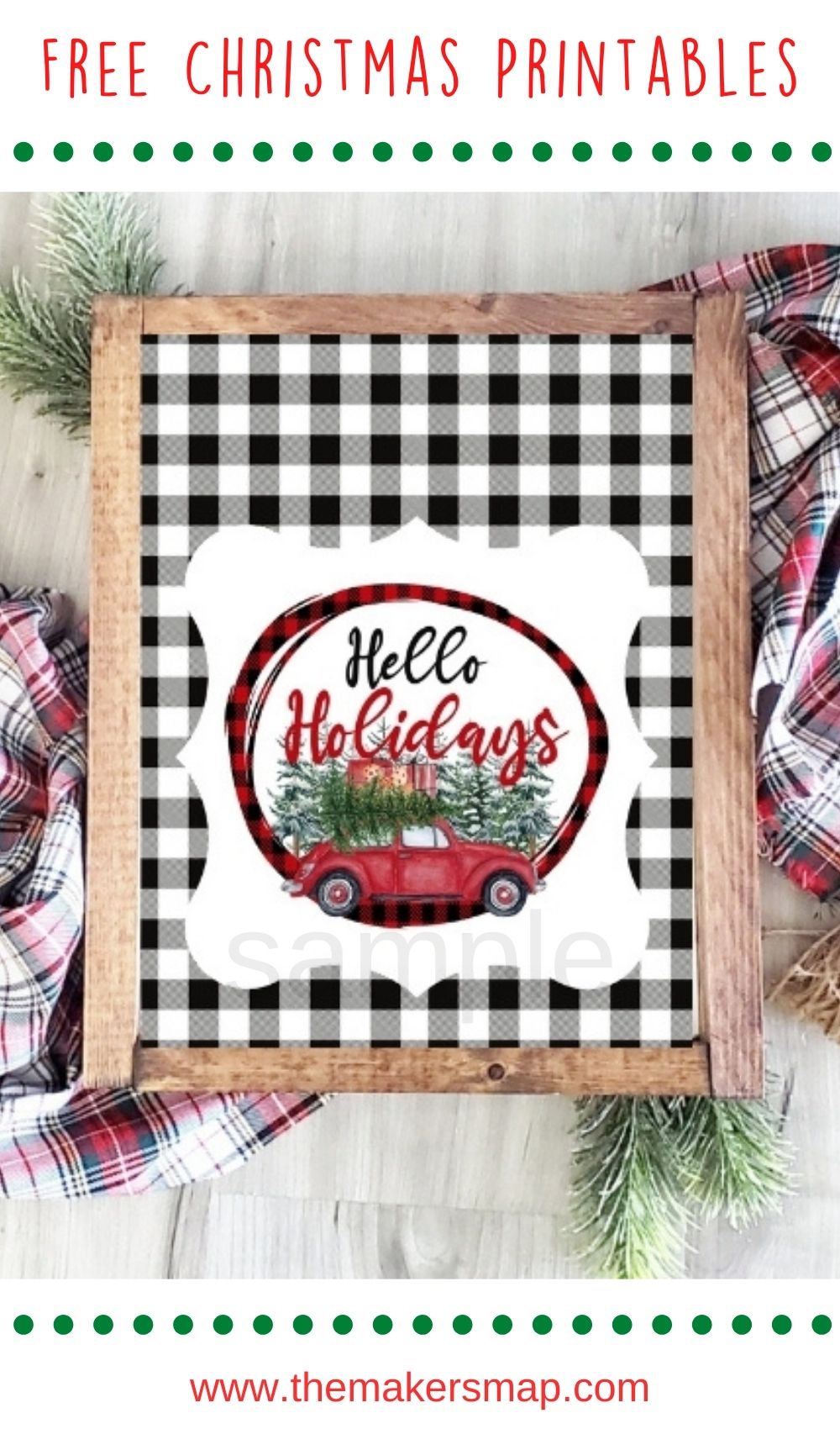 Free Buffalo Check Plaid Christmas Printables