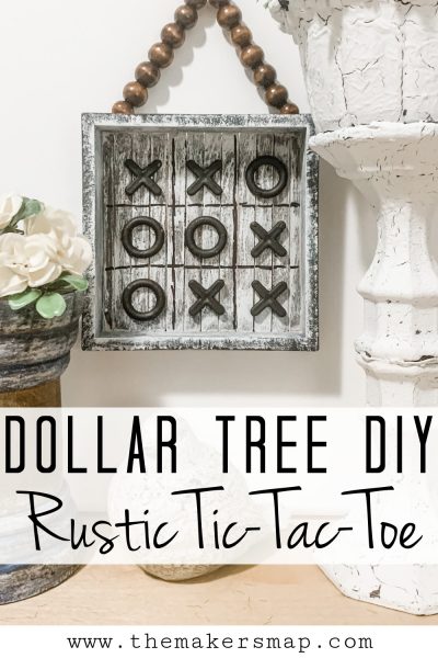 DIY Rustic Dollar Tree Tic-Tac-Toe Decor - Easy DIY Tutorial