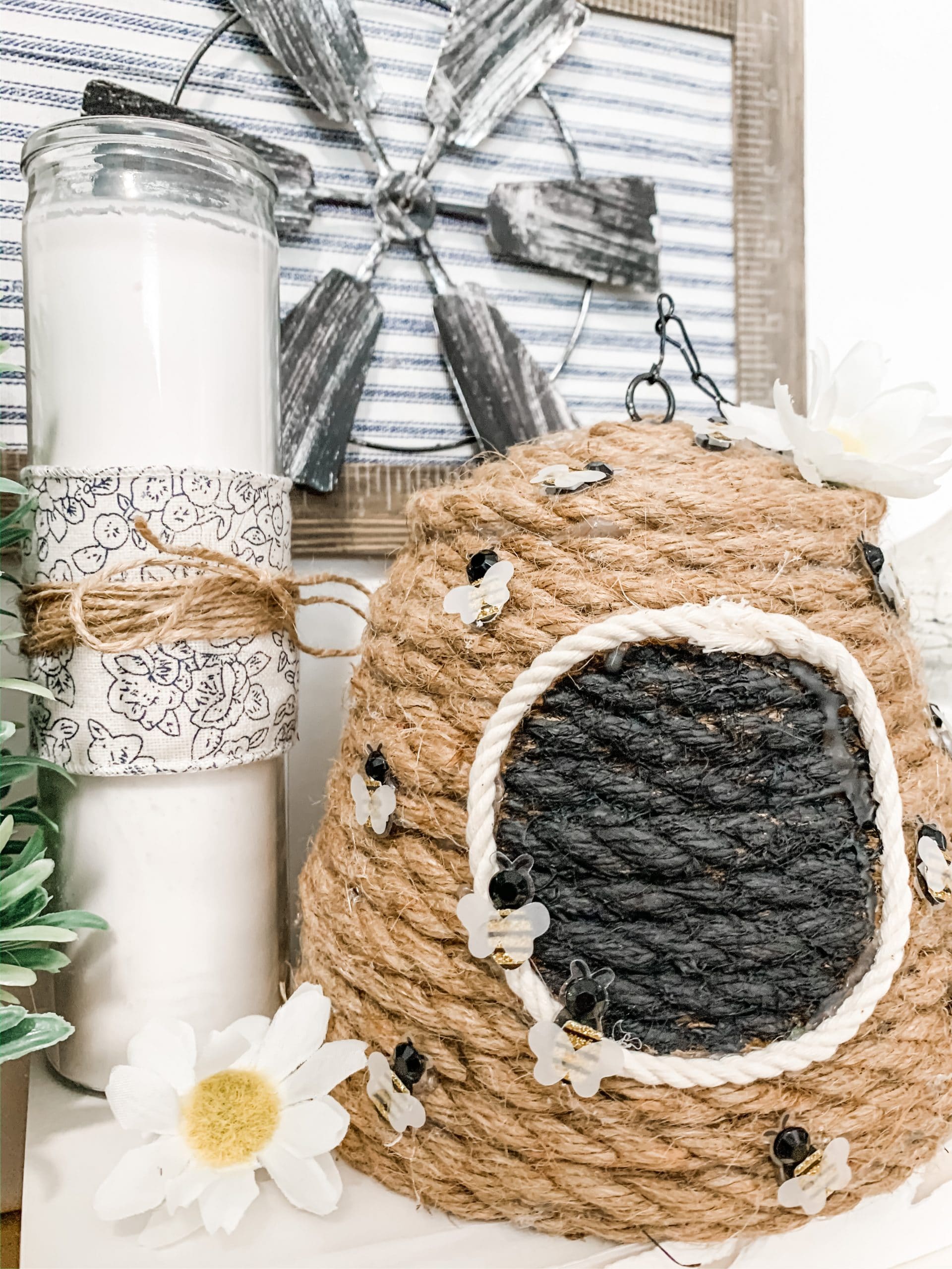 How to Make: Home Decor Rope Beehive - Salvage Sister and Mister