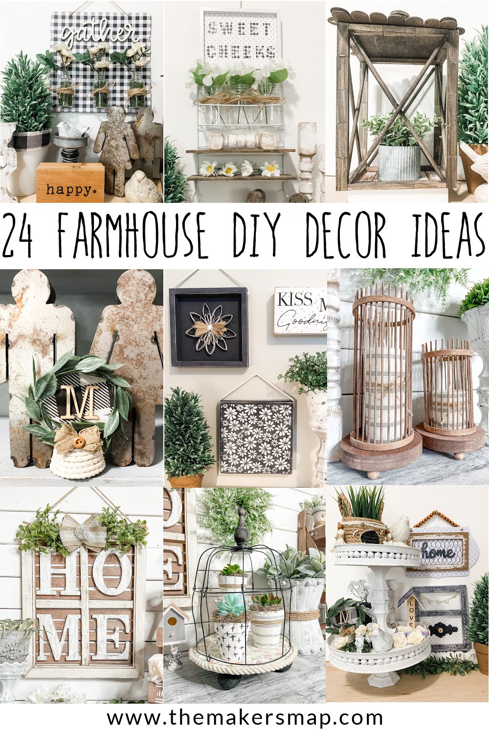 24 Farmhouse Decor DIY Ideas - The Makers Map with Amber Strong