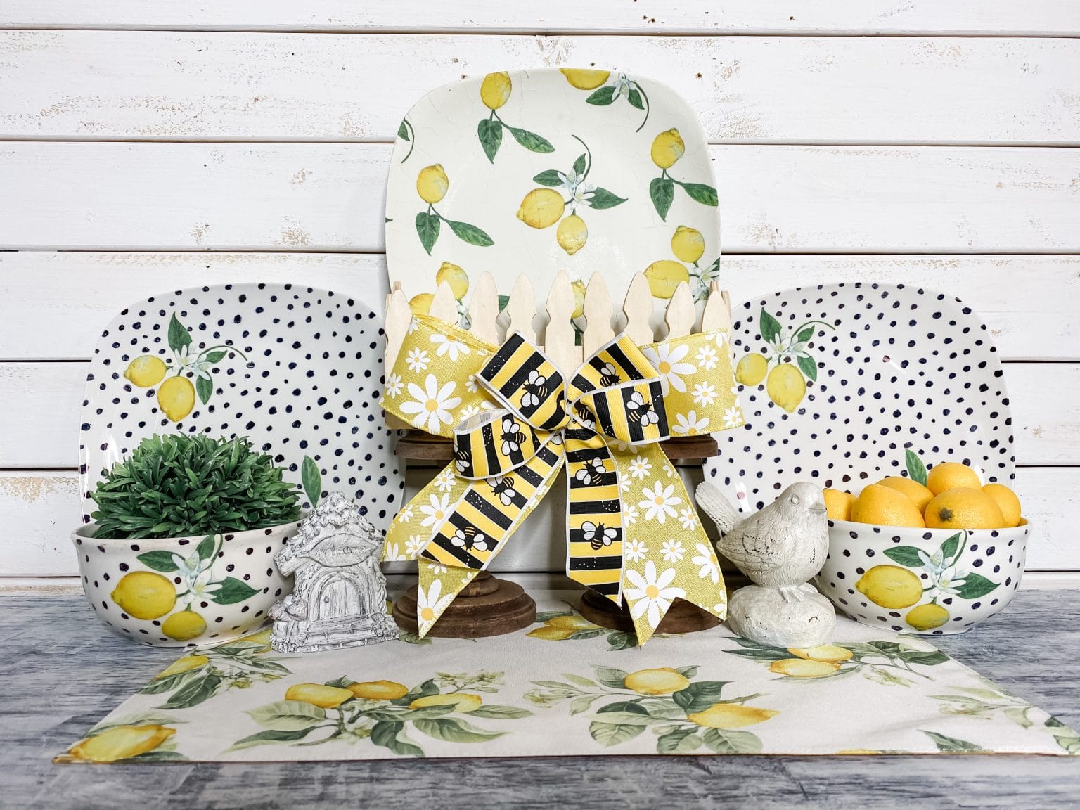 Dollar Tree DIY Lemon Themed Dishes - Easy Decor DIY Tutorial