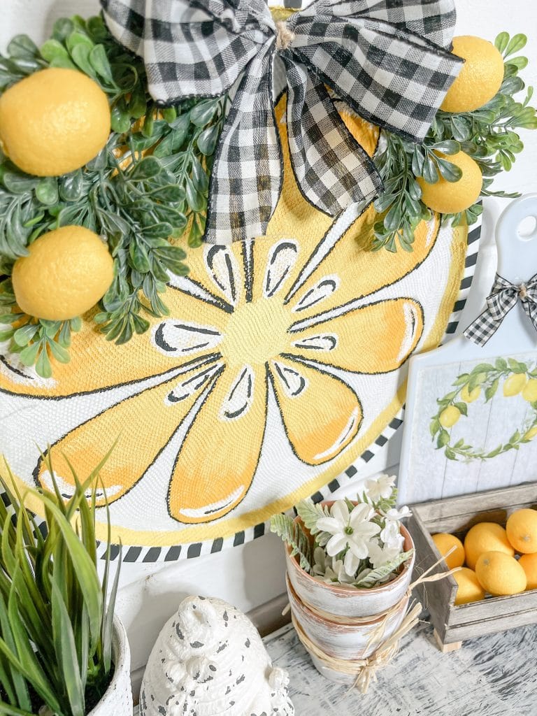 Dollar Tree Pizza Pan DIY Lemon Decor - Easy Decor DIY Tutorial