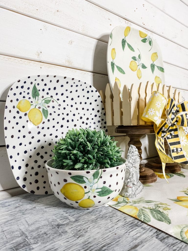 Dollar Tree DIY Lemon Themed Dishes - Easy Decor DIY Tutorial