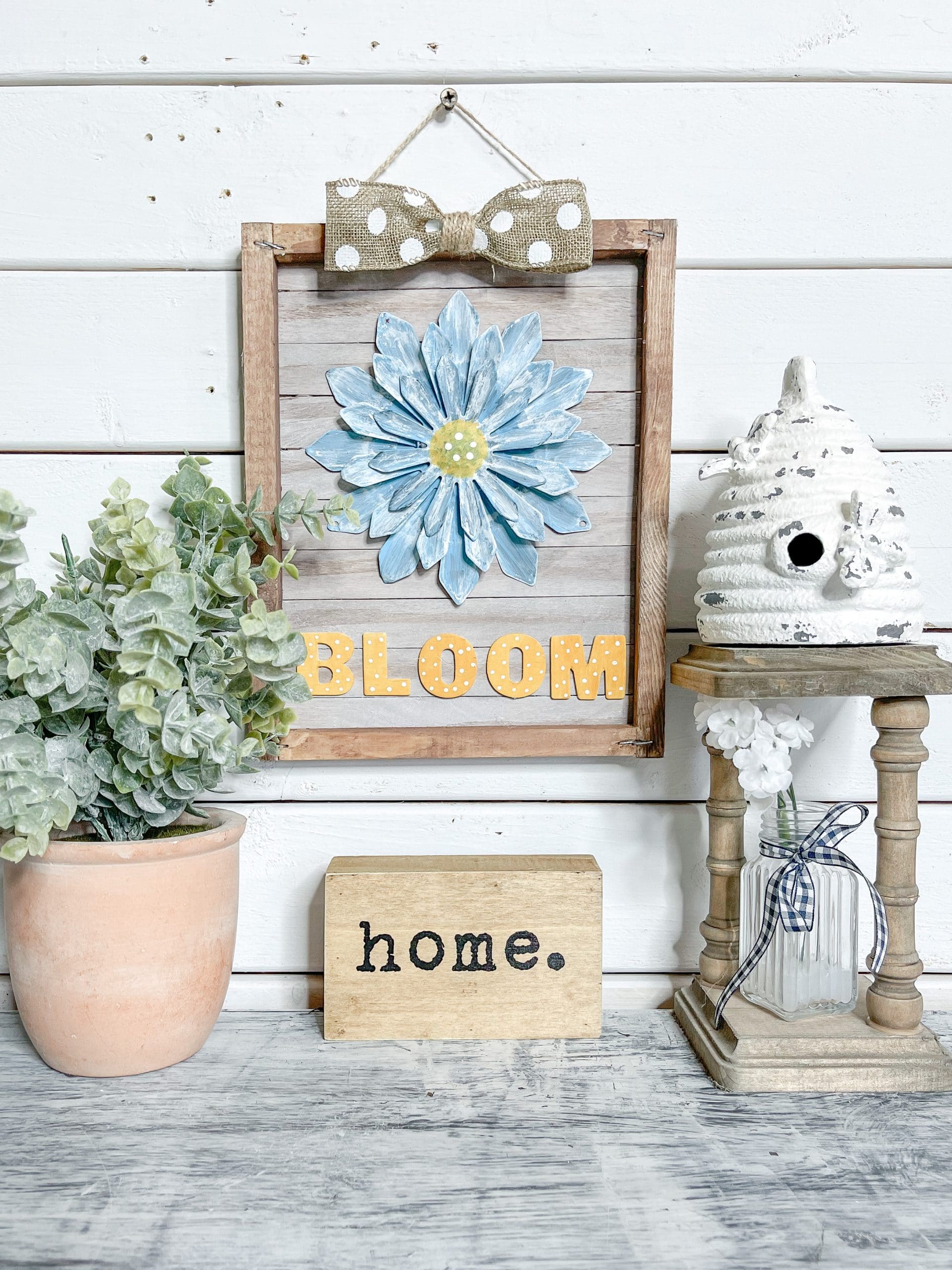 Welcome Spring Reverse Canvas Sign