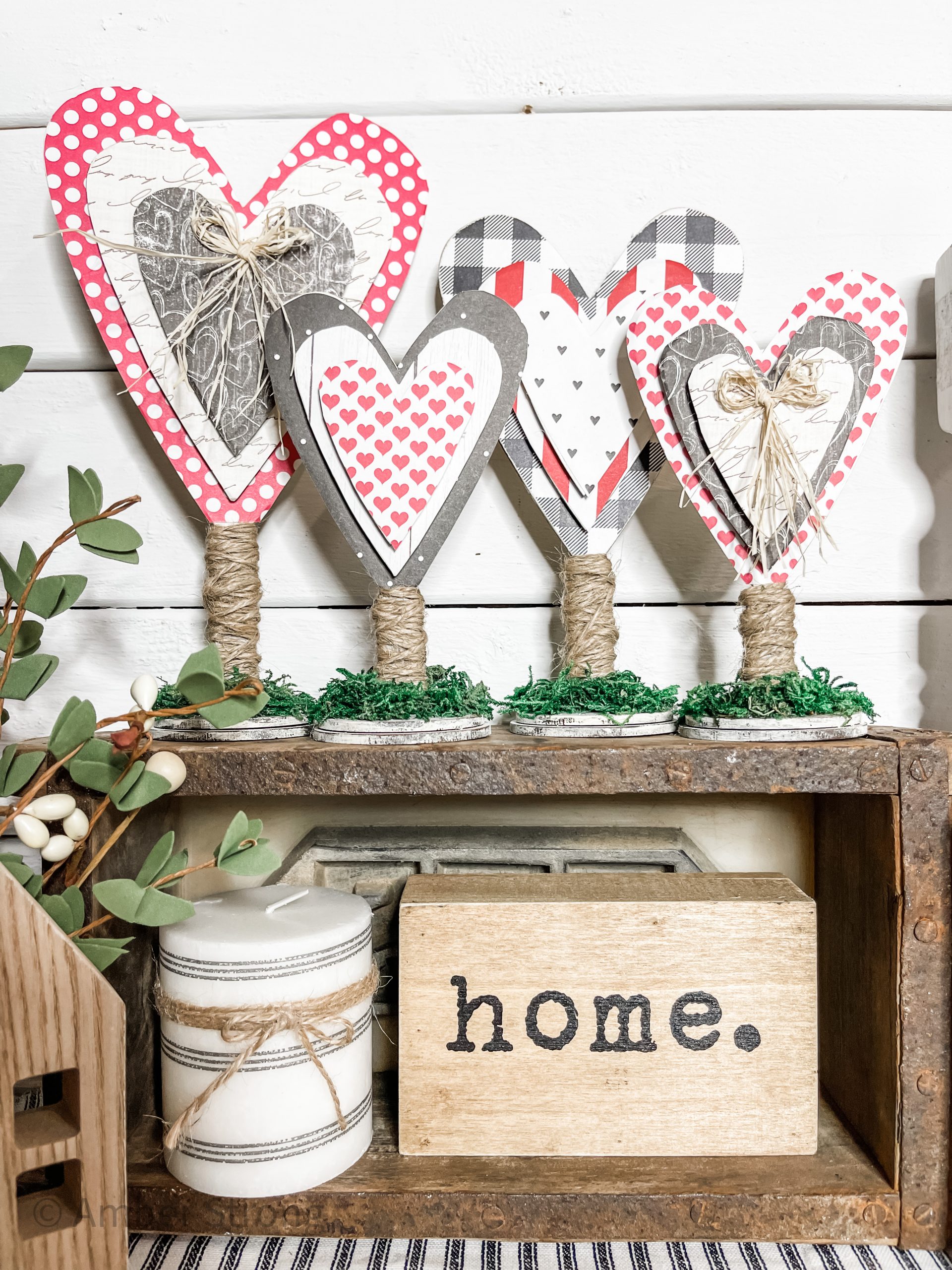 Cute Valentine Decor! Hearts for door. Made from purchased