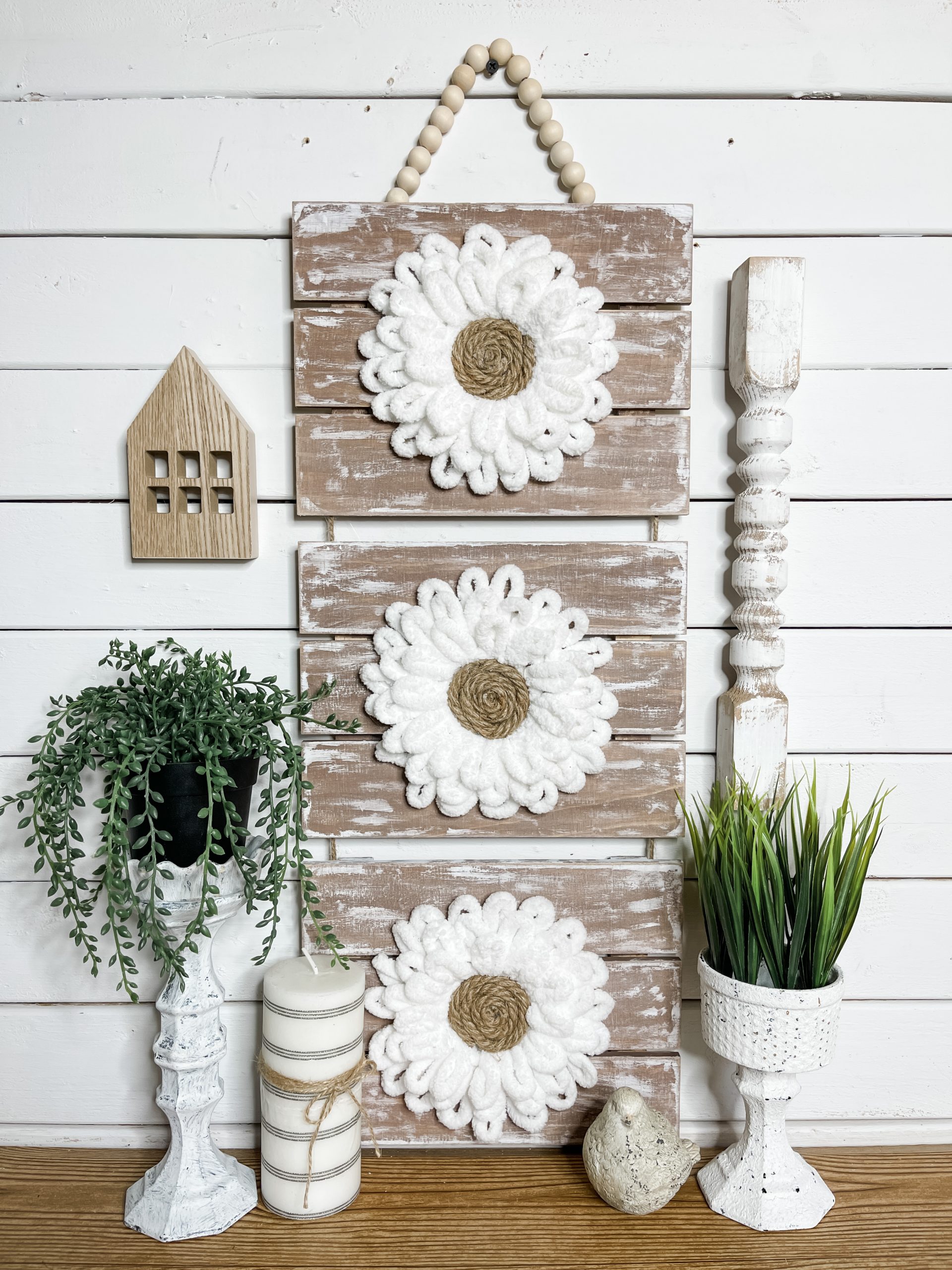 DIY Yarn Flower Wall Decor - A Creative Haven Project