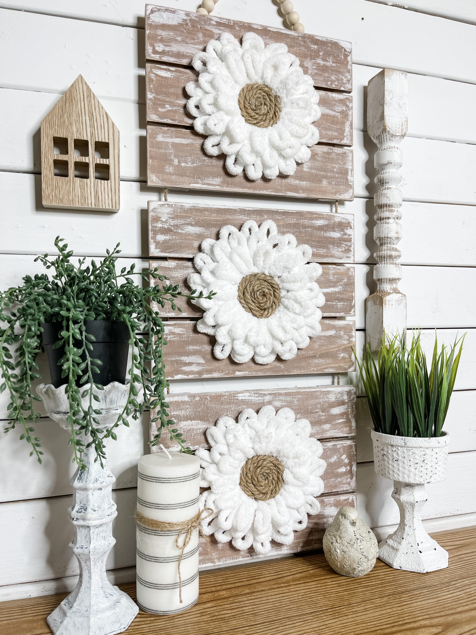 DIY Yarn Flower Wall Decor - A Creative Haven Project