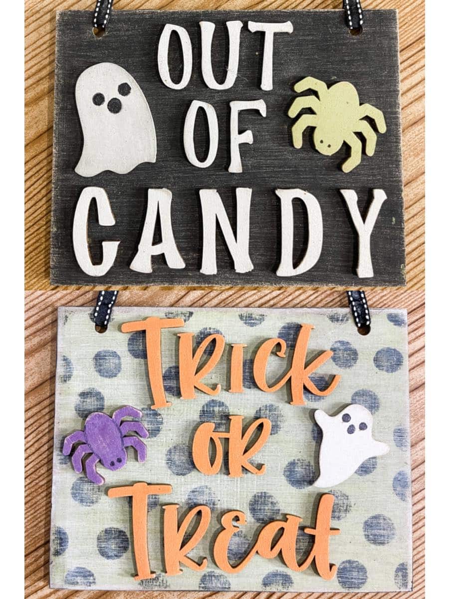 Reversible Trick or Treat Sign